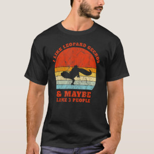 Camiseta Eu gosto de Leopard Geckos Vintage Sunset Cute Wom