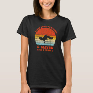 Camiseta Eu gosto de Leopard Geckos Vintage Sunset Cute Wom