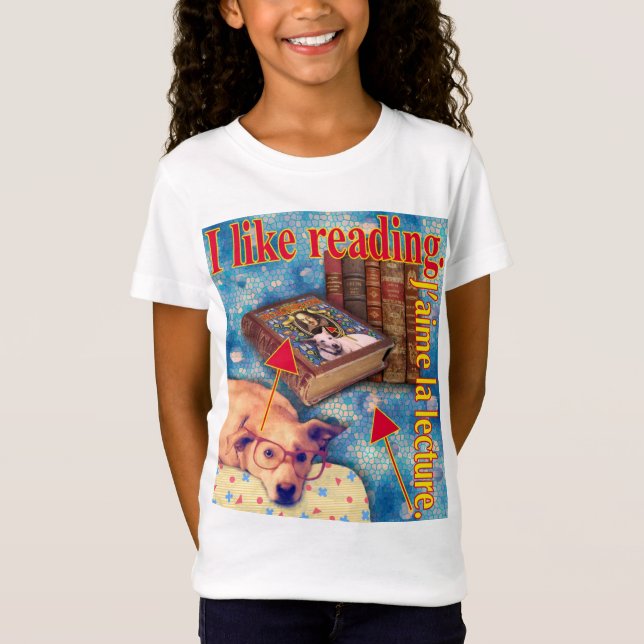 Camiseta Eu gosto de ler. (Frente)