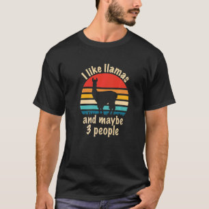 Camiseta Eu Gosto de Lhamas E Talvez 3 Pessoas Lhamas Vint
