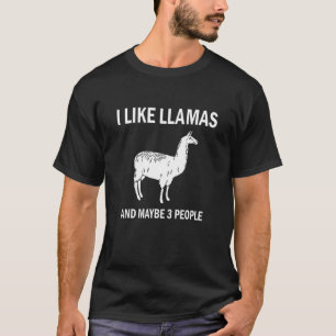 Camiseta Eu Gosto De Lhamas E Talvez 3 Pessoas Pets Engraça