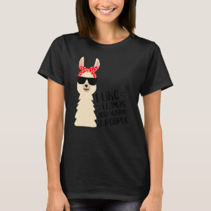 Camiseta Eu Gosto De Lhamas E Talvez Como 3 Pessoas Cute Ll