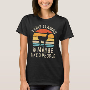 Camiseta Eu Gosto de Lhamas E Talvez Goste de 3 Pessoas Lha