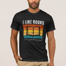Camiseta Eu gosto de livros e talvez três Pessoas retrógrad