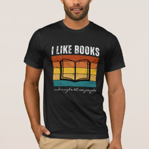 Camiseta Eu gosto de livros e talvez três Pessoas retrógrad