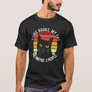 Camiseta Eu Gosto De Livros Meu Gato E Talvez 3 Pessoas