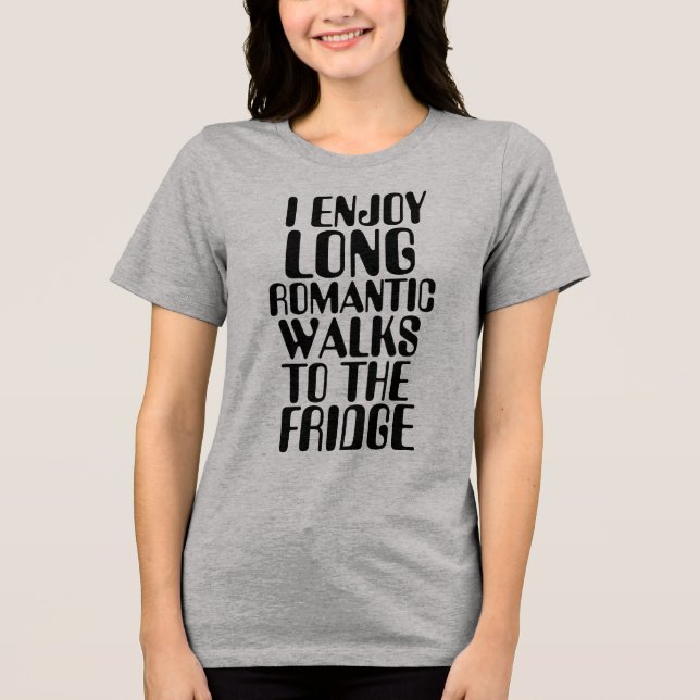 CAMISETA EU GOSTO DE LONGAS PAREDES ROMÂNTICAS PARA FRIDGE (Frente)