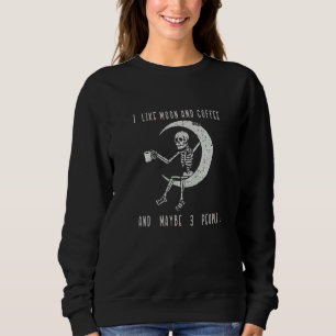 Camiseta Eu Gosto de Lua e Café e Talvez 3 Pessoas Esquele