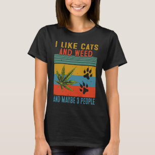 Camiseta Eu Gosto de Maconha Meu Gato Talvez 3 Pessoas