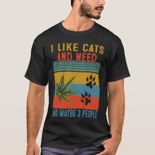 Camiseta Eu Gosto de Maconha Meu Gato Talvez 3 Pessoas