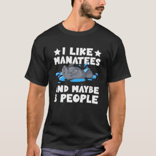 Camiseta Eu Gosto De Manatins E Talvez 3 Pessoas De Manatê