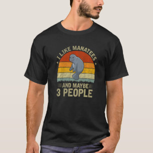 Camiseta Eu Gosto De Manatins E Talvez 3 Pessoas Legal De M