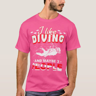 Camiseta Eu Gosto De Mergulho E Talvez 3 Pessoas De Mergulh