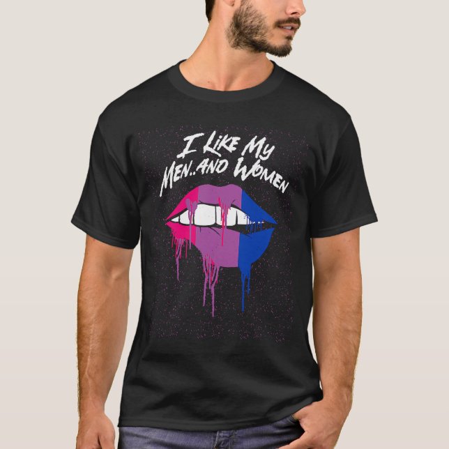 Camiseta Eu gosto de meus homens e mulheres bissexuais LGBT (Frente)