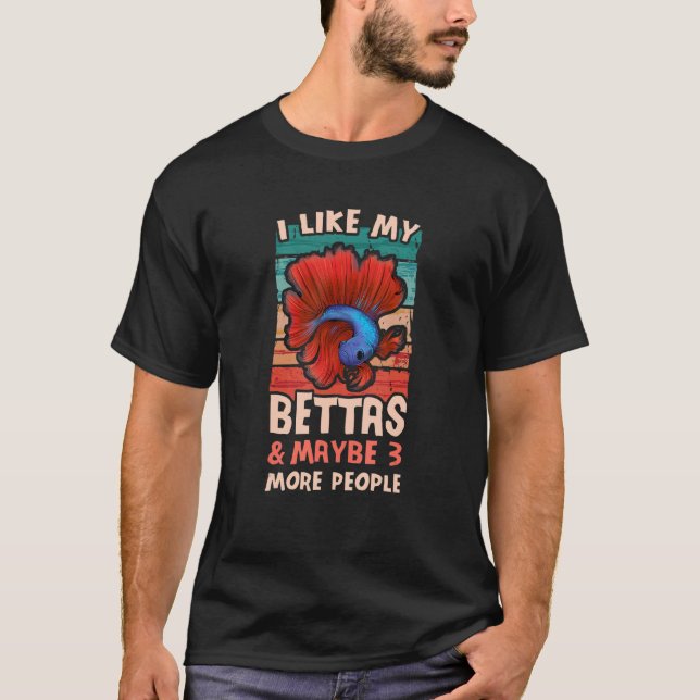 Camiseta Eu Gosto De Minha Betta Fish Siamês Lutando Peixe (Frente)