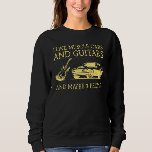 Camiseta Eu gosto de muscle cars e guitarras e talvez 3 pes