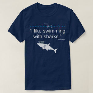 Camiseta Eu Gosto de Nadar Com Tubarões