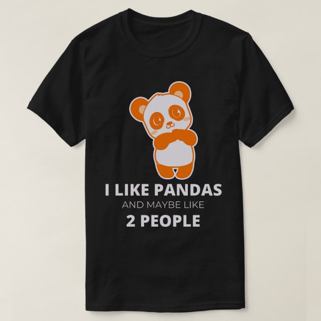 Camiseta Eu Gosto De Pandas 2 (Frente do Design)