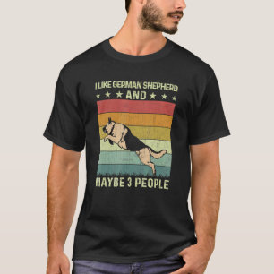 Camiseta Eu Gosto de Pastor Alemão E Talvez 3 Pessoas Retro