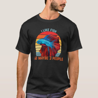 Camiseta Eu Gosto De Peixe E Talvez 3 Pessoas De Design
