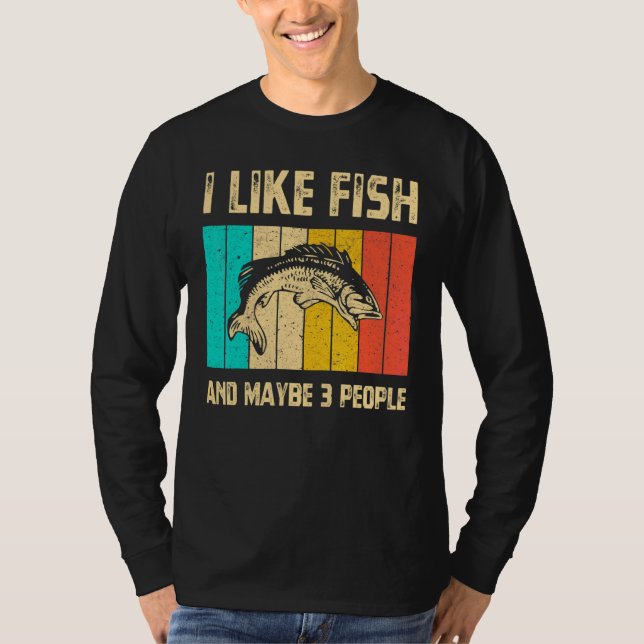 Camiseta Eu Gosto De Peixe E Talvez 3 Pessoas Vintam Fis De (Frente)