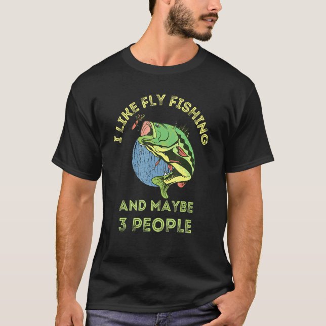 Camiseta Eu Gosto de Pesca com Isca Artificial e Talvez 3 P (Frente)