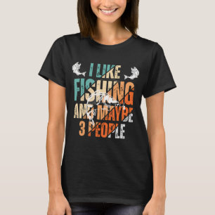 Camiseta Eu gosto de pesca e talvez 3 pessoas