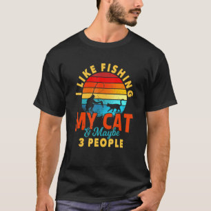 Camiseta Eu Gosto De Pescar Meu Gato E Talvez 3 Gatos De Pe