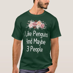 Camiseta eu gosto de pinguins e talvez três pessoas