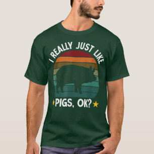 Camiseta Eu Gosto De Porcos Engraçado Farmador De Fazendas