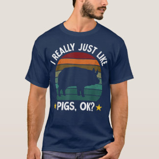 Camiseta Eu Gosto De Porcos Engraçado Farmador De Fazendas 
