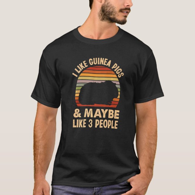 Camiseta Eu Gosto De Porcos Guiné E Talvez Como 3 Pessoas G (Frente)