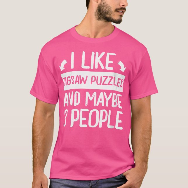 Camiseta Eu Gosto de Quebra-Cabeças e Talvez 3 Pessoas (Frente)