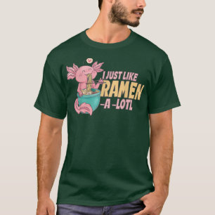 Camiseta Eu gosto de Ramen A Lotl, mangá japonesa Axolotl K