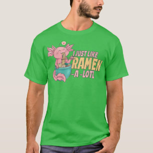 Camiseta Eu gosto de Ramen A Lotl, mangá japonesa Axolotl K
