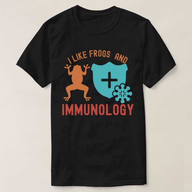 Camiseta Eu Gosto de Rãs e Imunologia (Frente do Design)