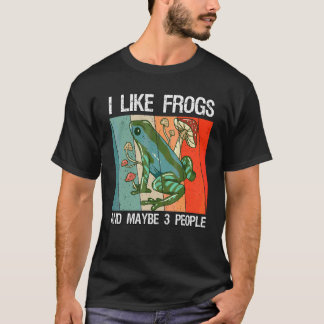 Camiseta Eu Gosto de Rãs E Talvez 3 Pessoas Frosch Cogumelo