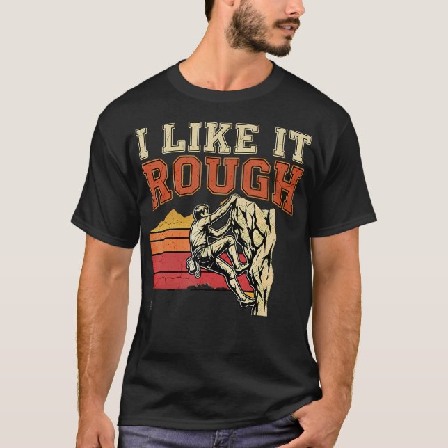 Camiseta Eu Gosto de Risco Retrô Rock Climbing (Frente)