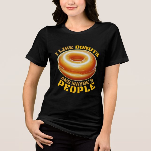 Camiseta eu gosto de rosquinhas e talvez 3 pessoas (Frente)