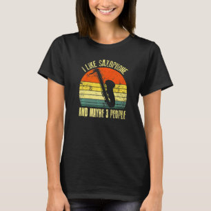 Camiseta Eu Gosto de Saxofone E Talvez 3 Pessoas Retro Vin