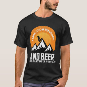 Camiseta Eu Gosto De Snowboard E Cerveja E Talvez 3 Pessoas