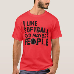 Camiseta Eu Gosto De Softball E Talvez 3 Pessoas De Softbal