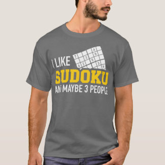 Camiseta Eu gosto de Sudoku e talvez três pessoas