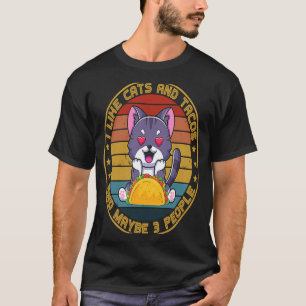 Camiseta Eu Gosto De Tacos De Gatos E Talvez 3 Pessoas De G