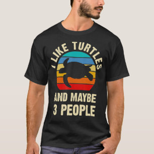 Camiseta Eu gosto de Tartarugas e talvez três pessoas engra