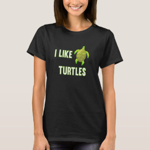 Camiseta Eu Gosto De Tartarugas Tortas Animais Do Mar Cuja
