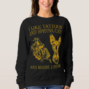 Camiseta Eu Gosto De Tatuagens E Gatos Esfingx E Talvez 3 P