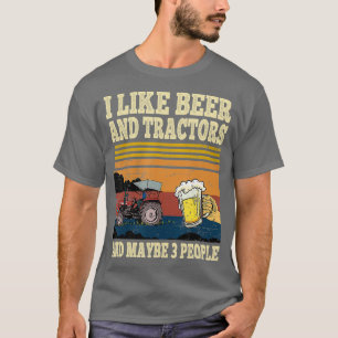 Camiseta Eu Gosto De Tratores De Cerveja E Talvez 3 Pessoas