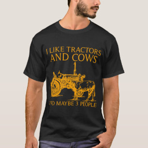 Camiseta Eu Gosto De Tratores E Vacas E Talvez 3 Pessoas