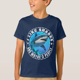 Camiseta Eu Gosto de Tubarões E Talvez 3 Pessoas